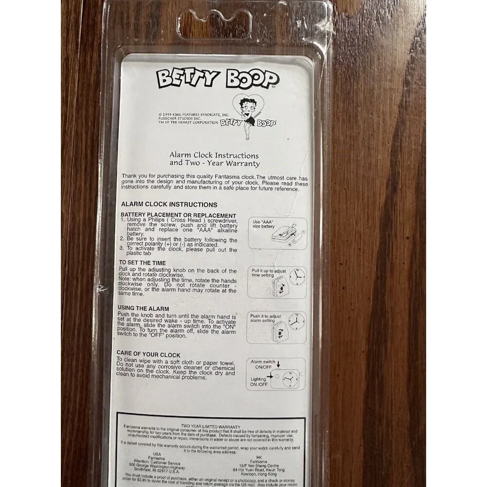 NEW BETTY BOOP MINI CLIP-ON ALARM CLOCK FLASHLIGHT‎ for BACKPACK or BELT LOOP